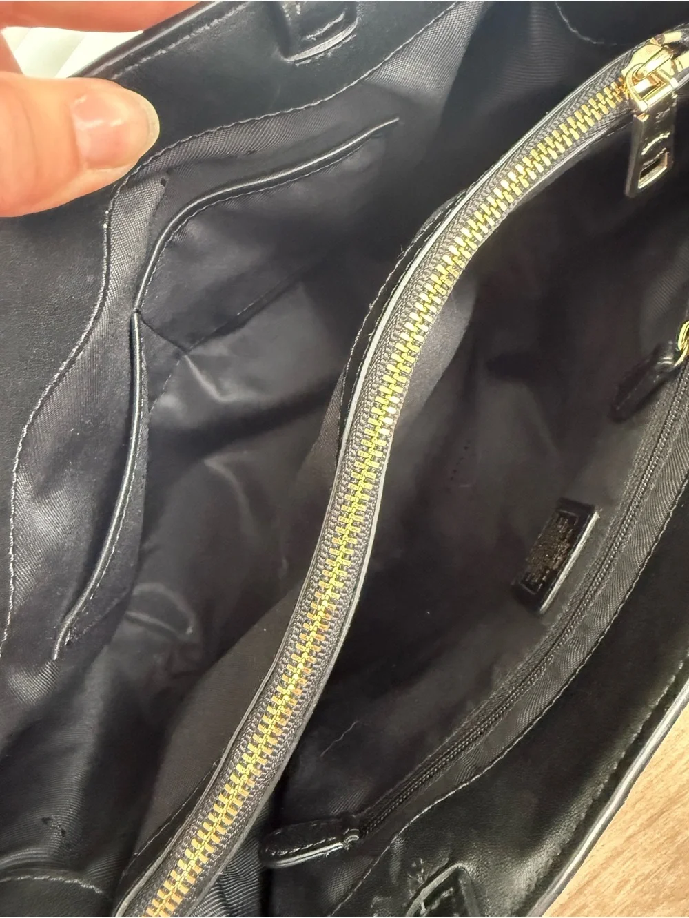 Coach Black Leather Satchel with Gold Hardware